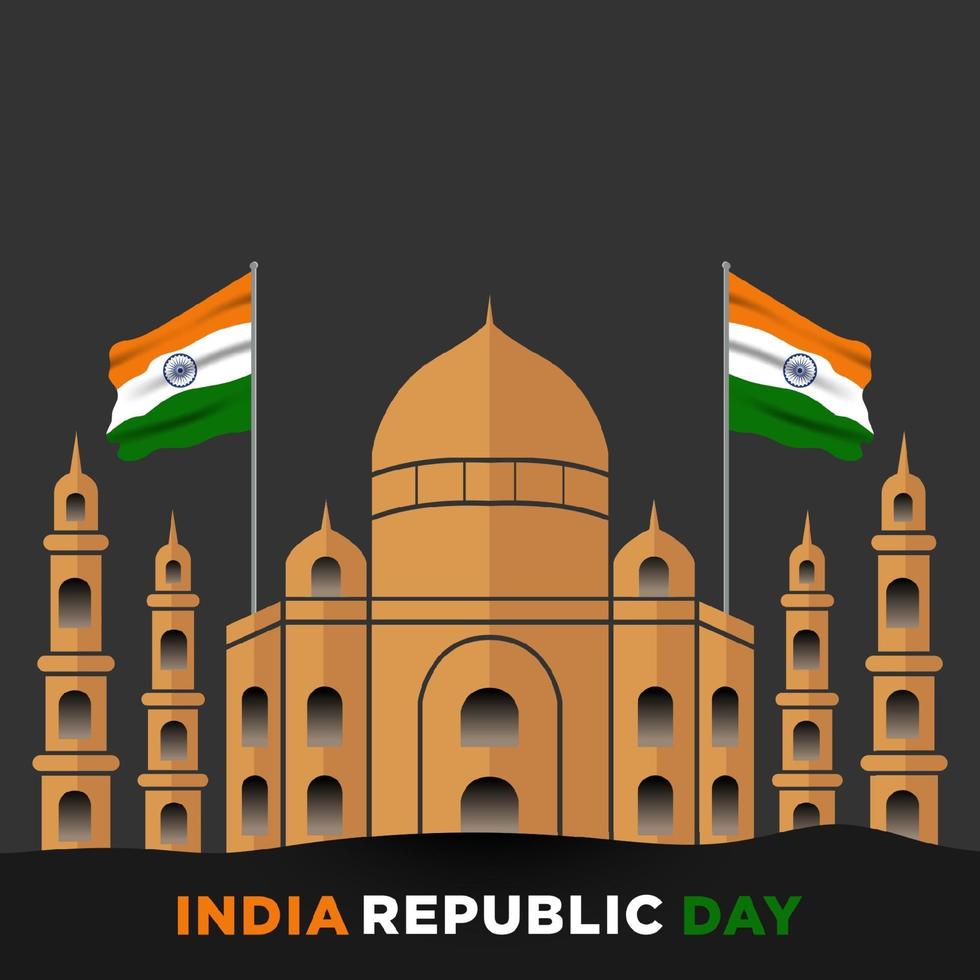 ilustración del feliz día de la república de india vector