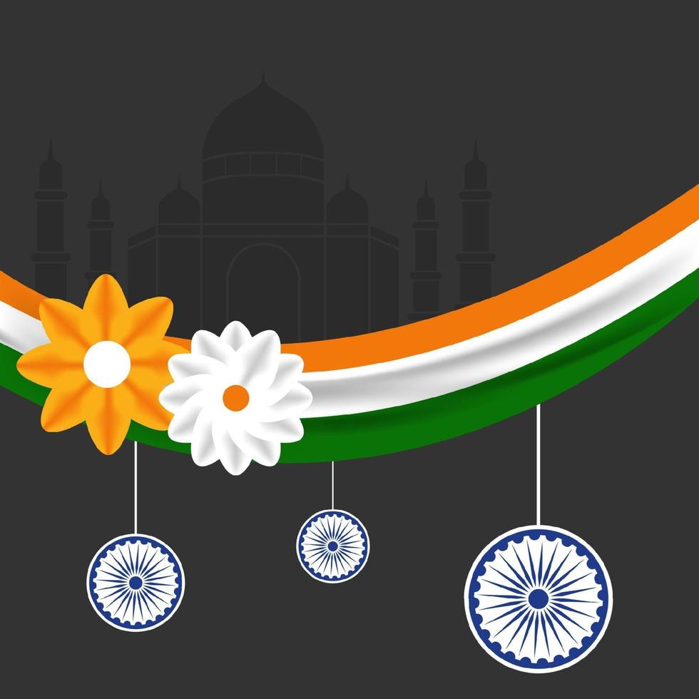 ilustración del feliz día de la república de india vector