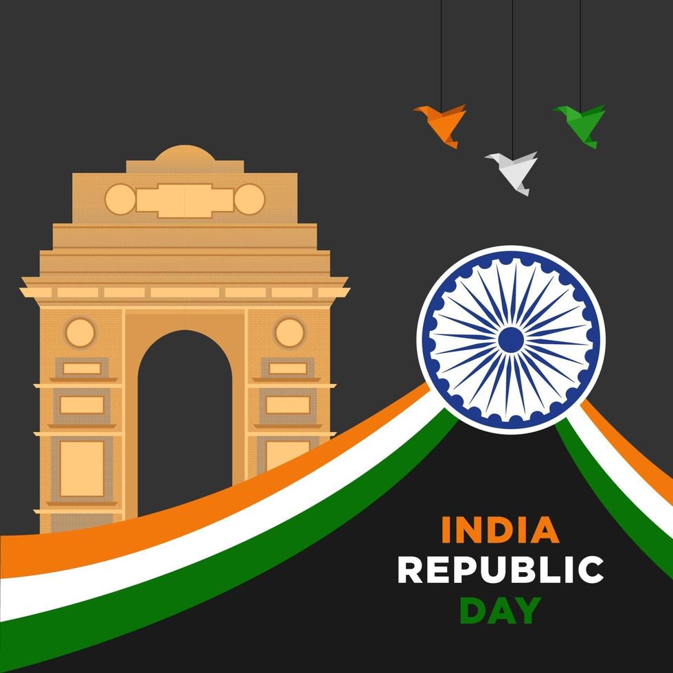 ilustración del feliz día de la república de india vector