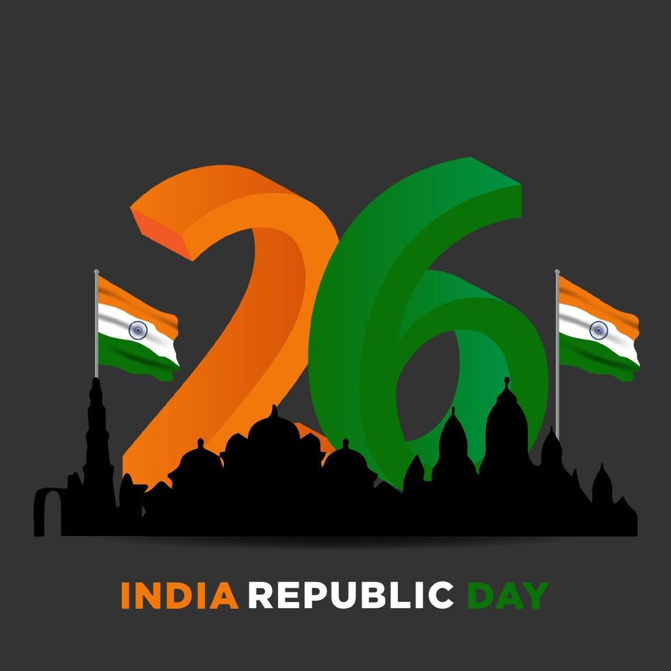 ilustración del feliz día de la república de india vector