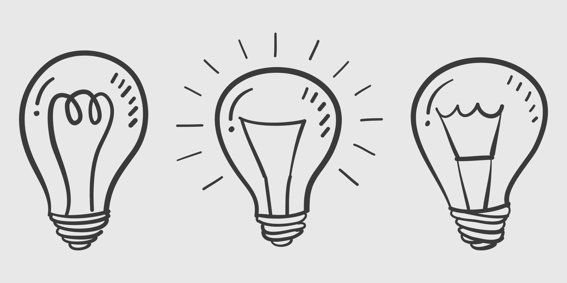 Hand drawn light bulb vector