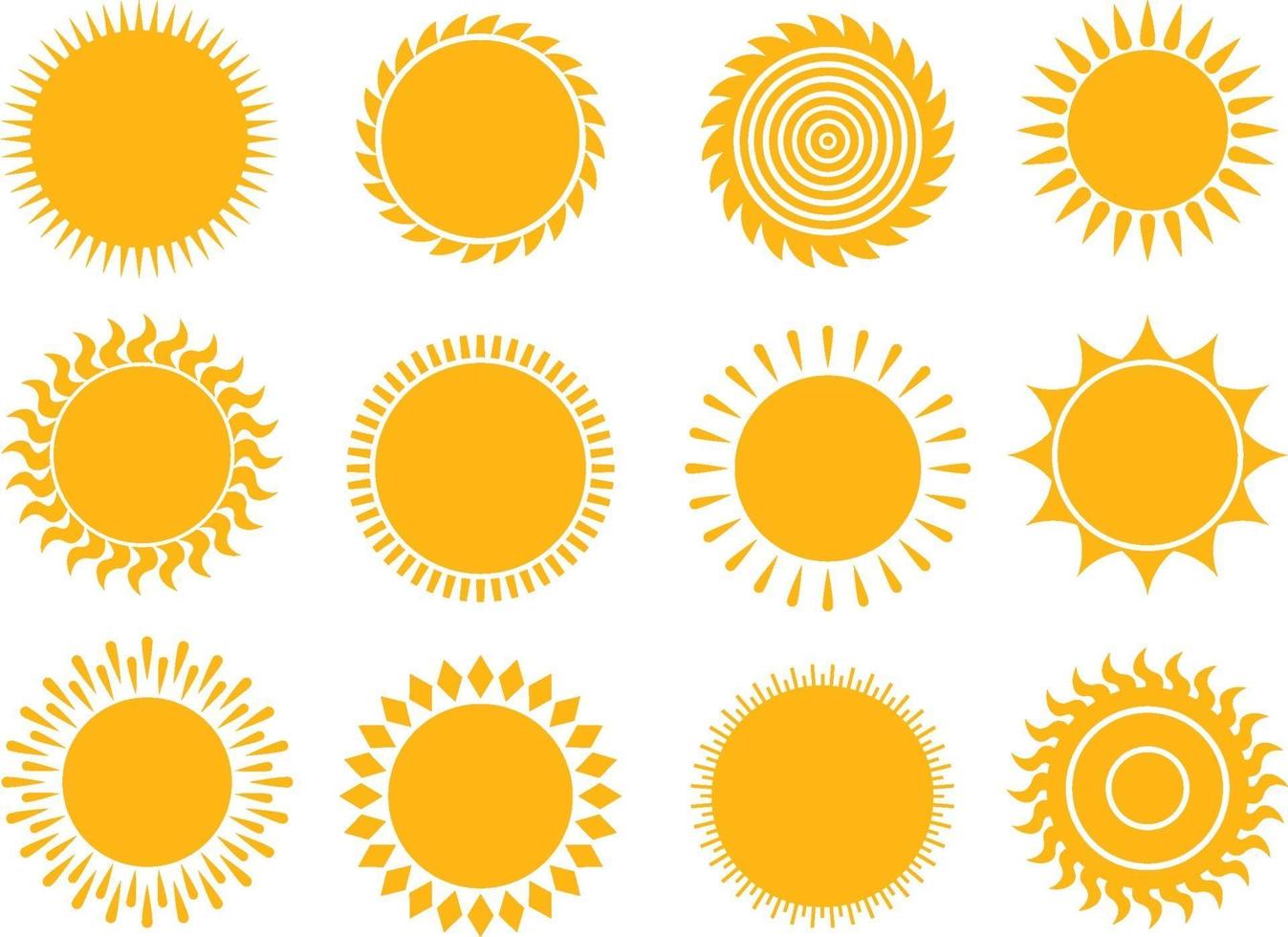 conjunto de iconos de sol vector