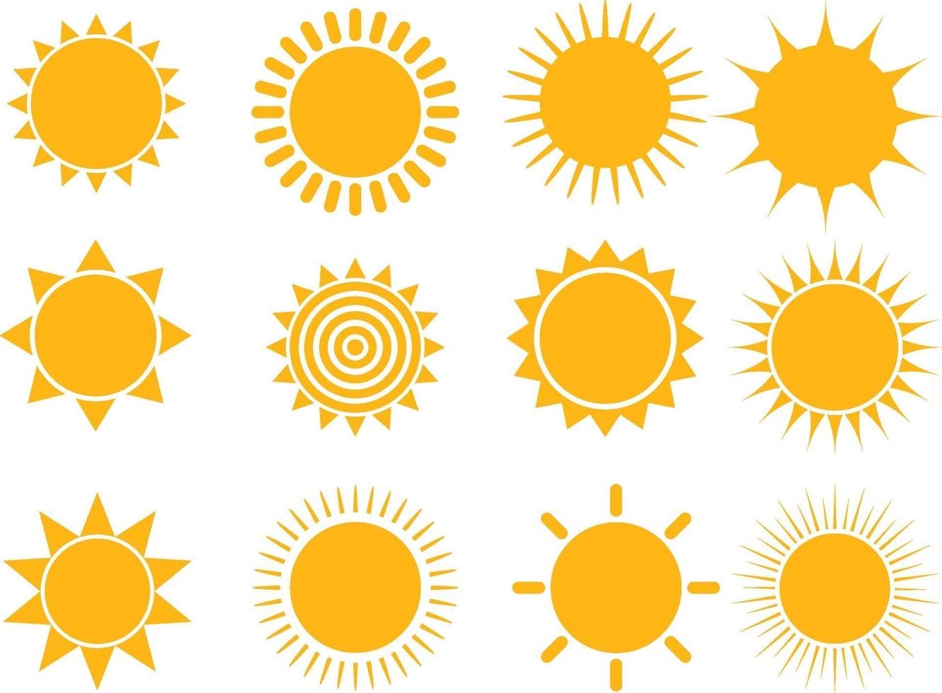 Sun icon set vector