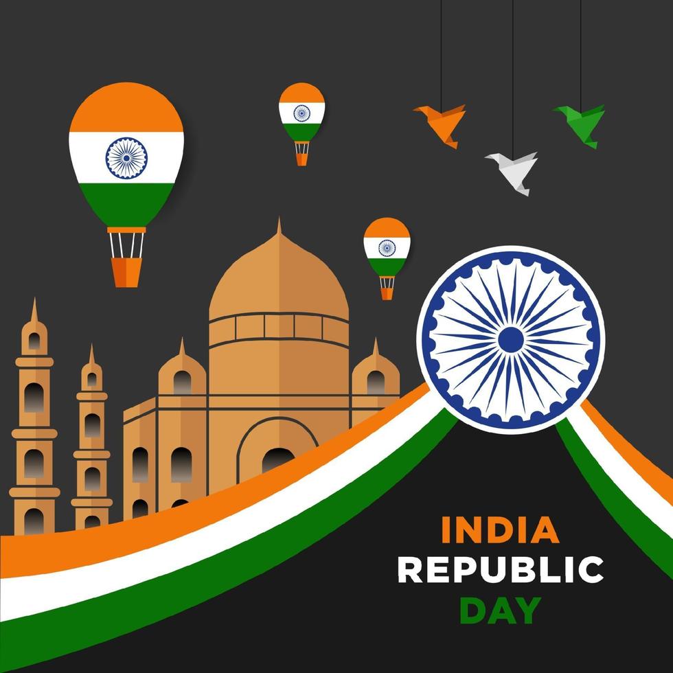 ilustración del feliz día de la república de india vector