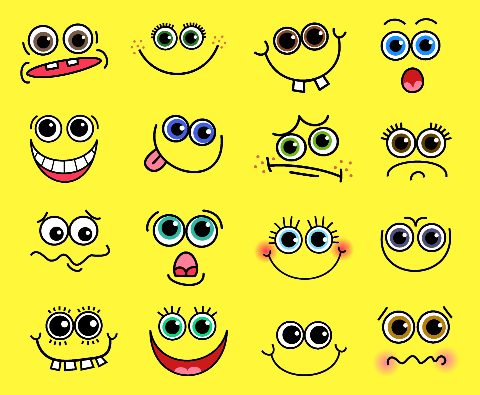 Silly Comic Cartoon Human Faces 2272814 Vector Art at Vecteezy