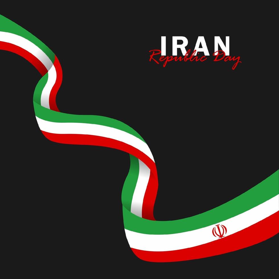 vector del día de la república con banderas de irán. celebración del día de la república de irán.