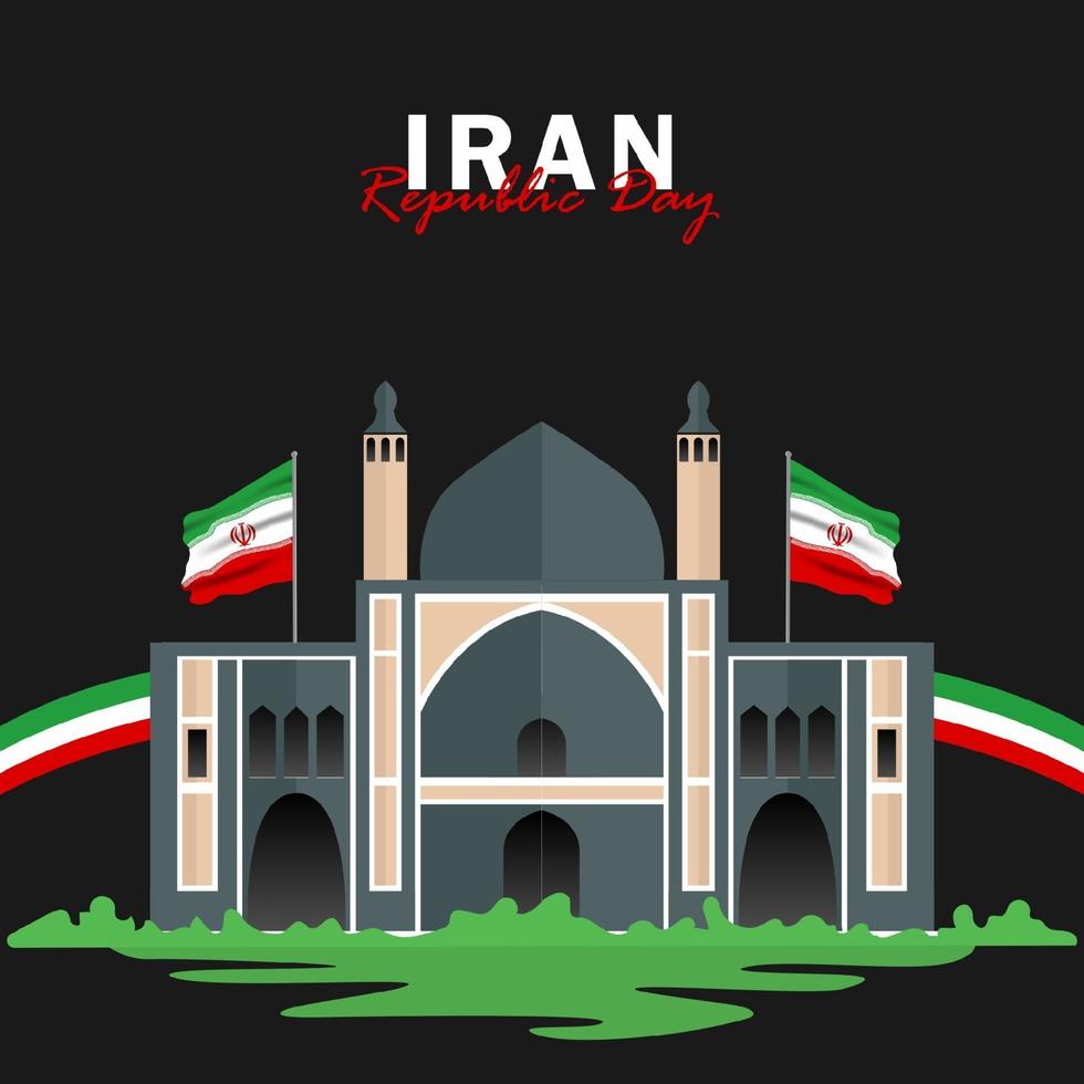 Vector of Republic Day with Iran Flags. Celebration of Iran Republic Day.