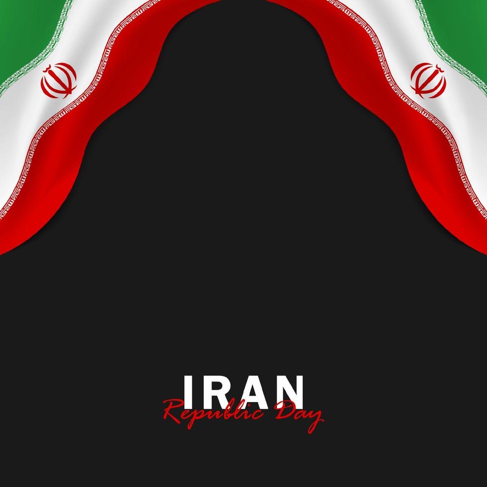 vector del día de la república con banderas de irán. celebración del día de la república de irán.