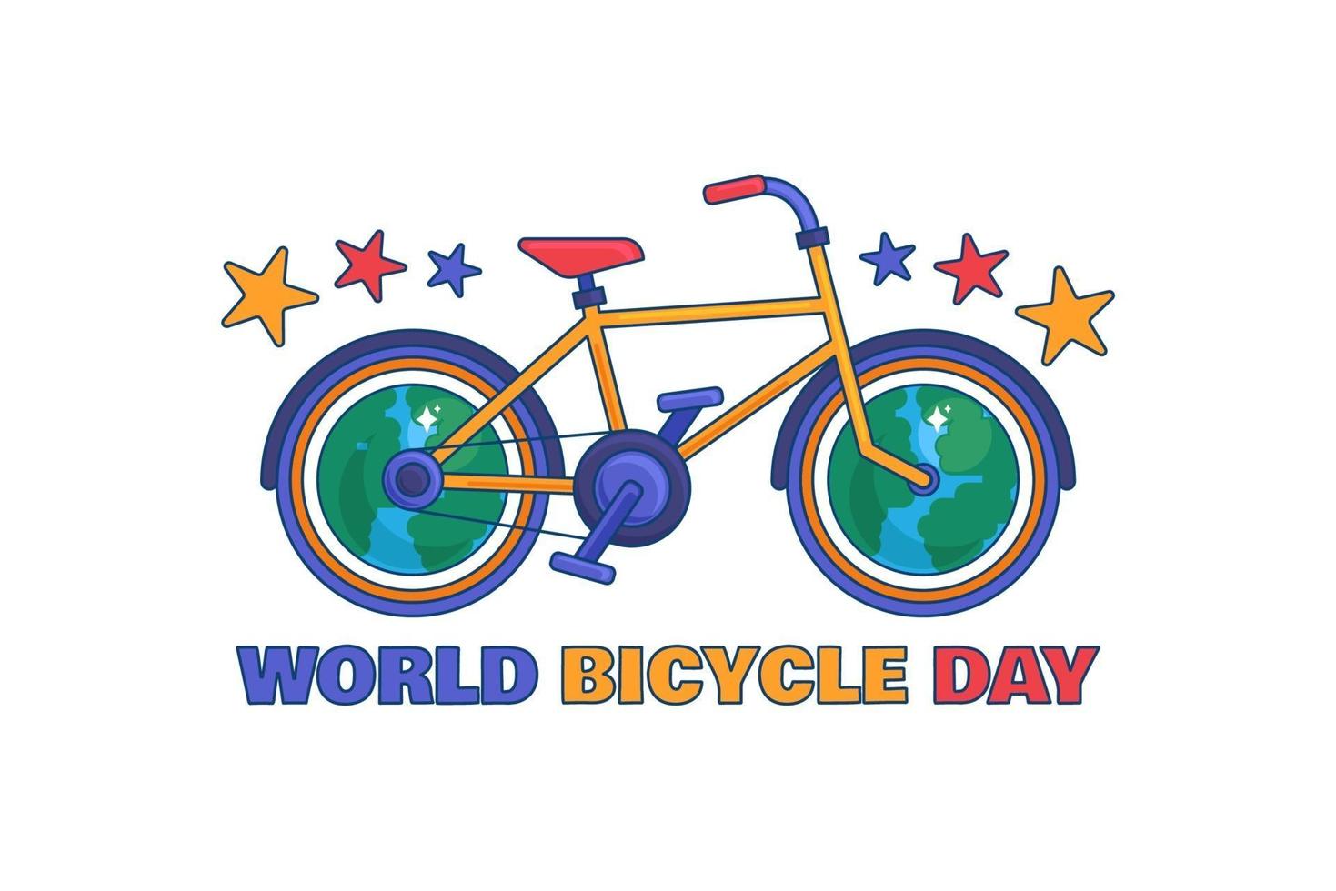 ilustración del día mundial de la bicicleta vector