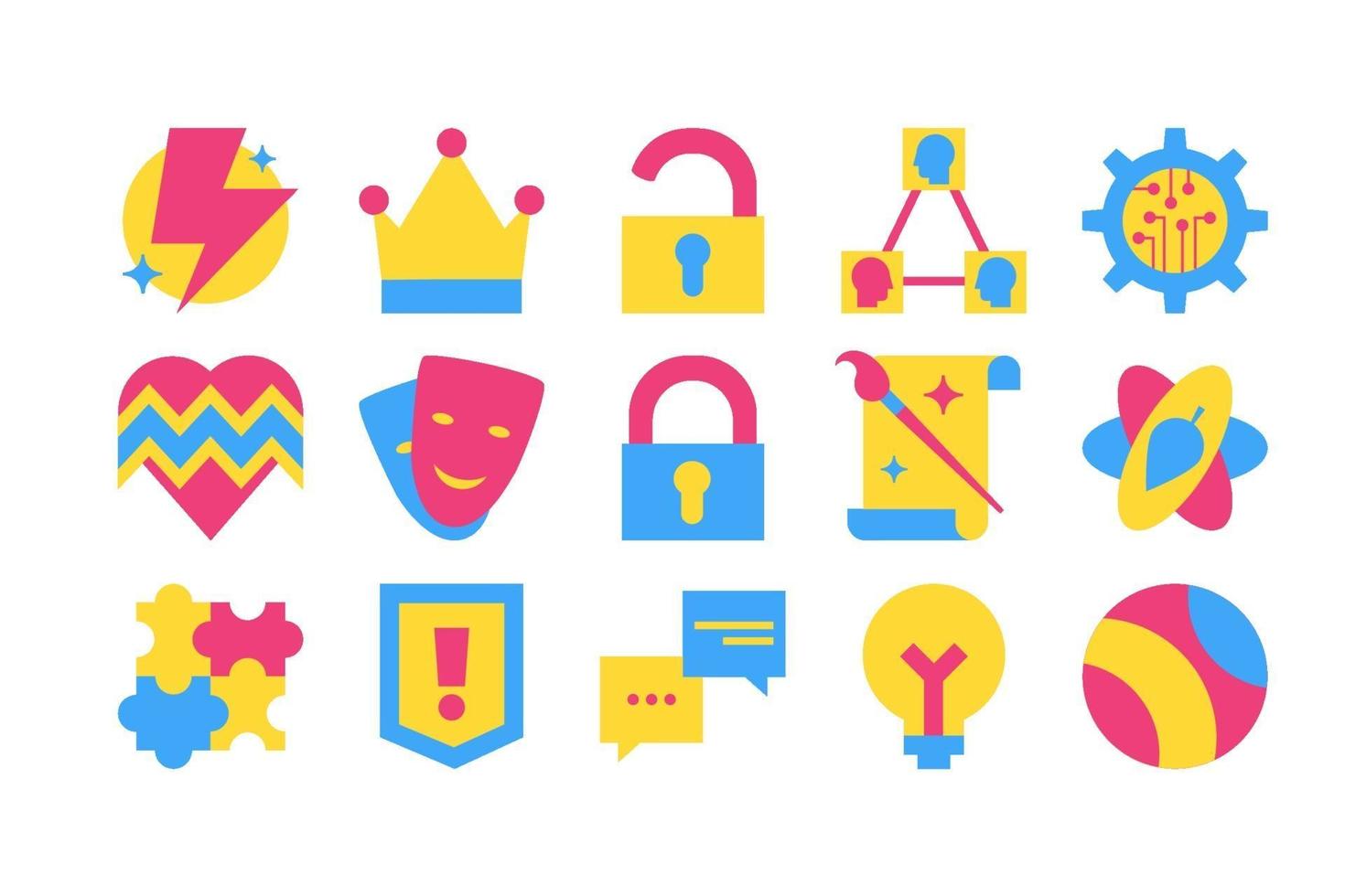 Collection of Different Creative Design Set Icon vector