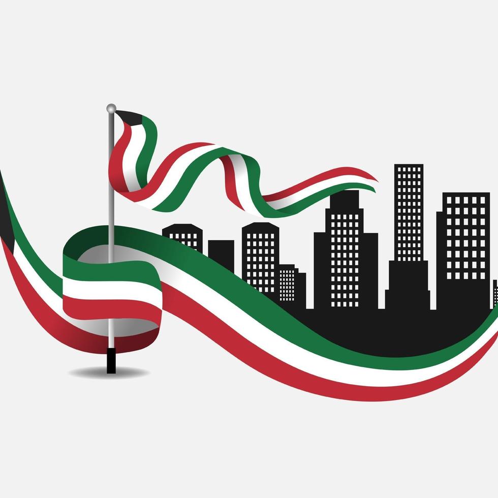 Celebration of Kuwait national day vector