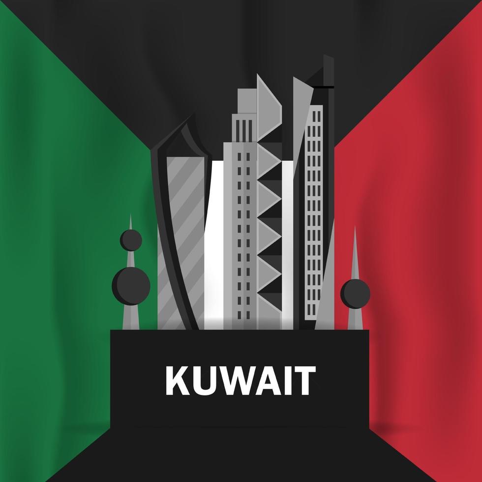Celebration of Kuwait national day vector