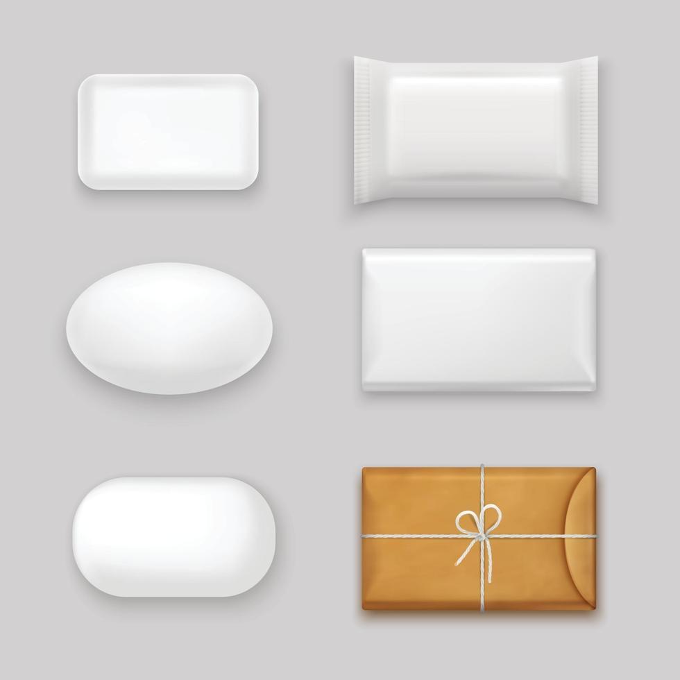 Soap Bars Set Vector Illustration