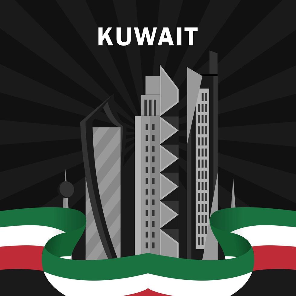 celebración del día nacional de kuwait vector