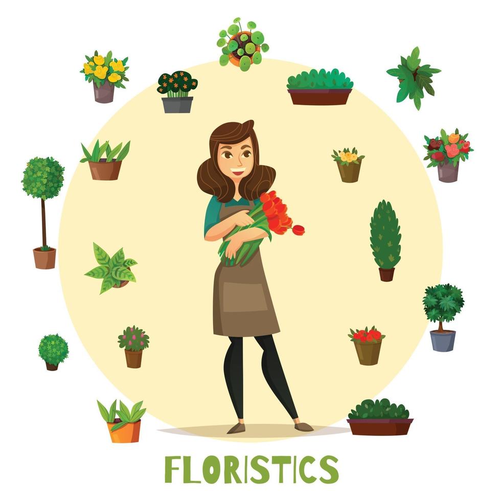 floristas concepto conjunto ilustración vectorial vector