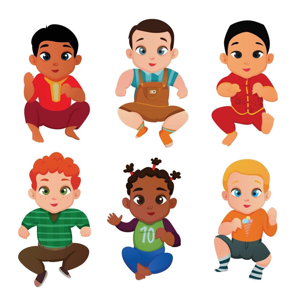 Baby International Set Vector Illustration