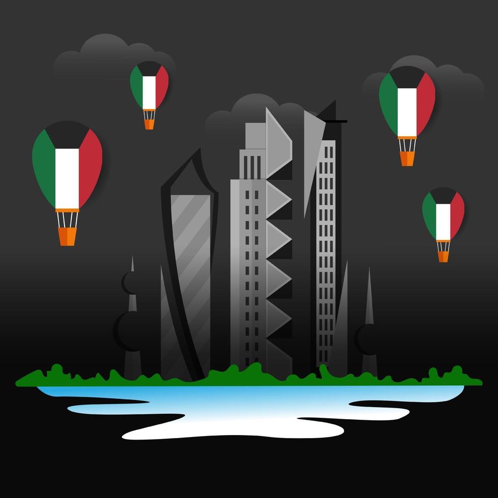 Celebration of Kuwait national day vector