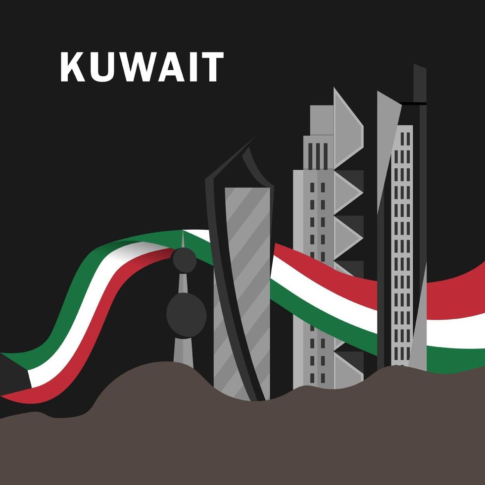 Celebration of Kuwait national day vector