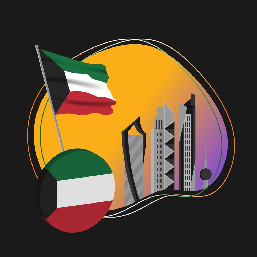 Celebration of Kuwait national day vector