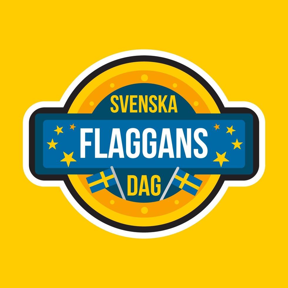 Sweden independence national day sticker or label vector