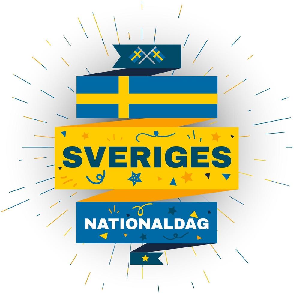 National day of Sweden. Independence holiday card vector