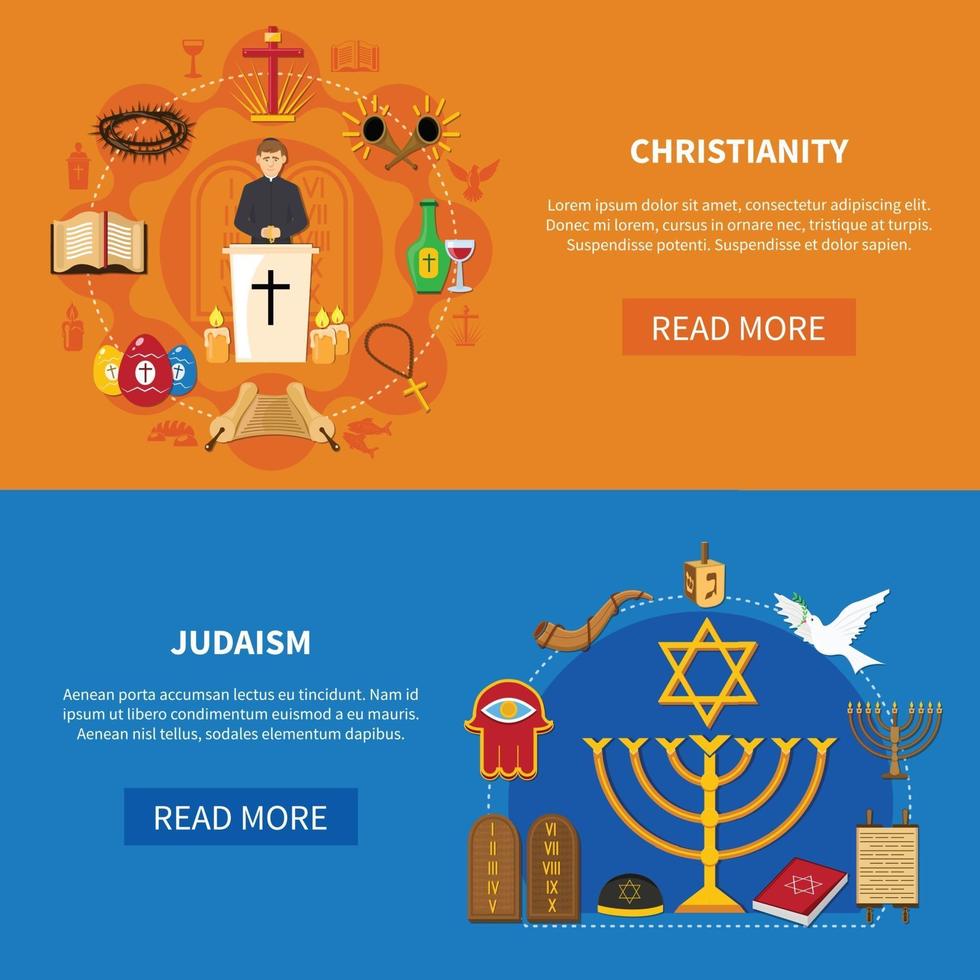 Religions Banner Set vector