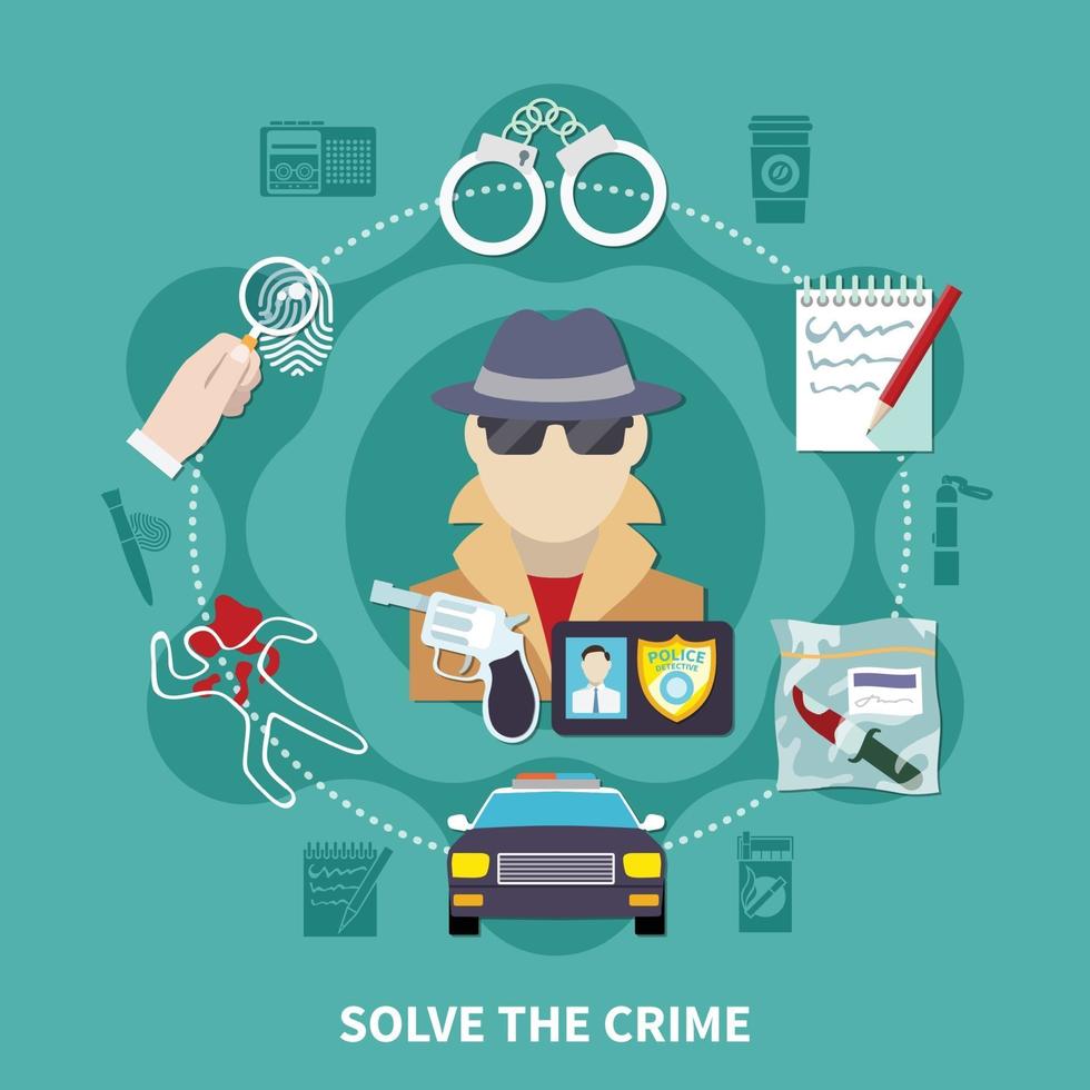 Detective Colored Composition vector