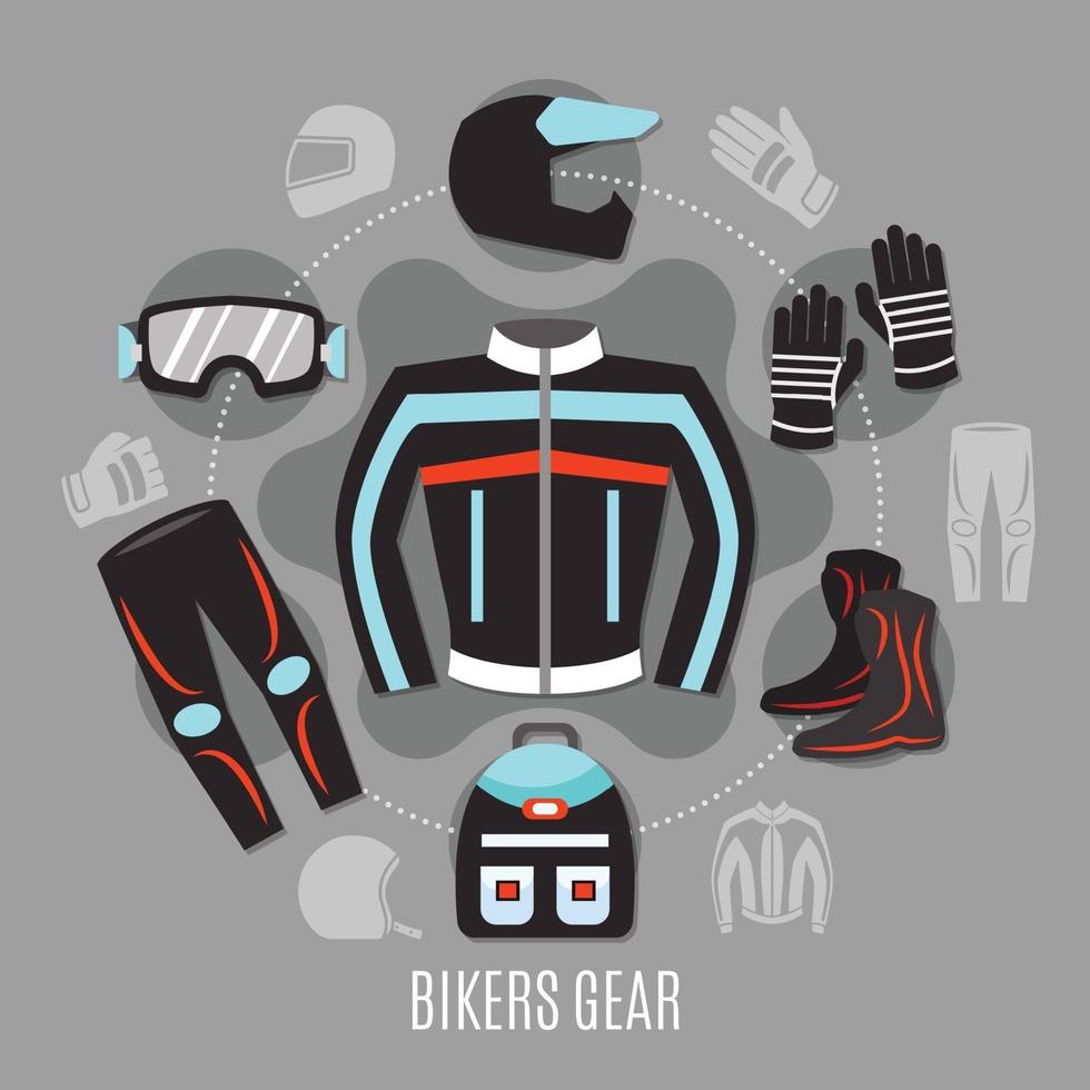 Biker Gear Design Concept vector