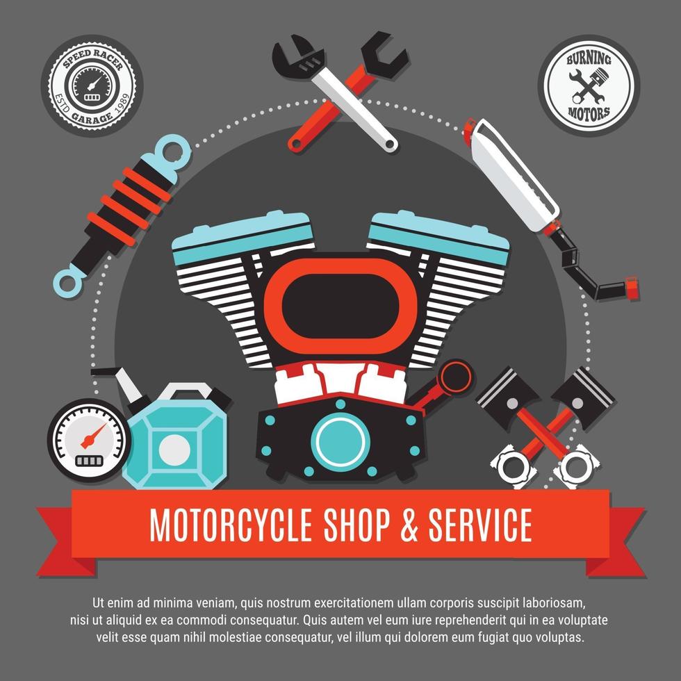 tienda y servicio de motos vector