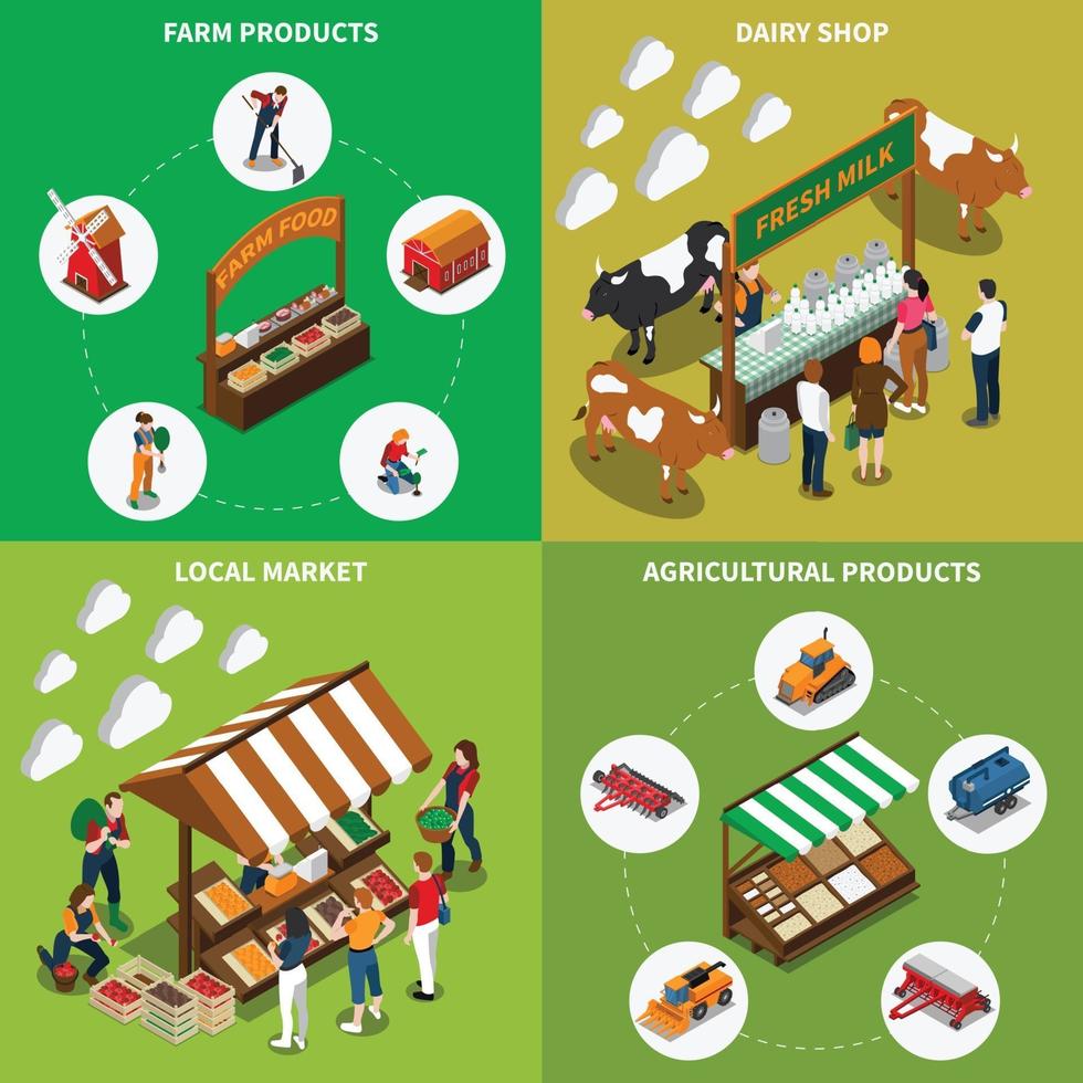 Agricultural Market Design Concept Vector Illustration