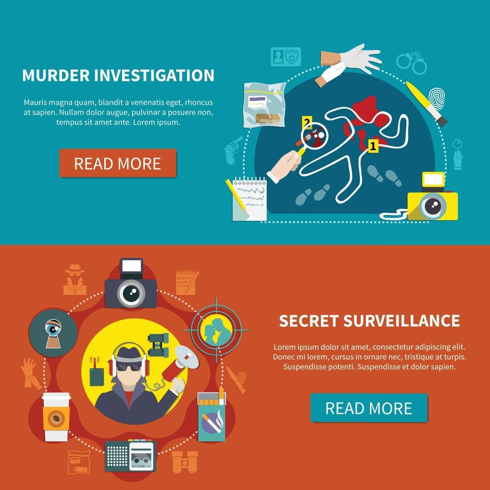 Two Detective Banner Set vector