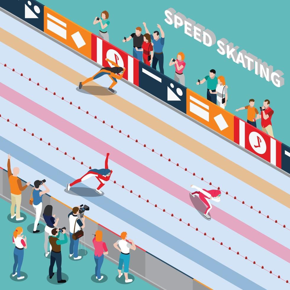 Skating Track Isometric Composition Vector Illustration