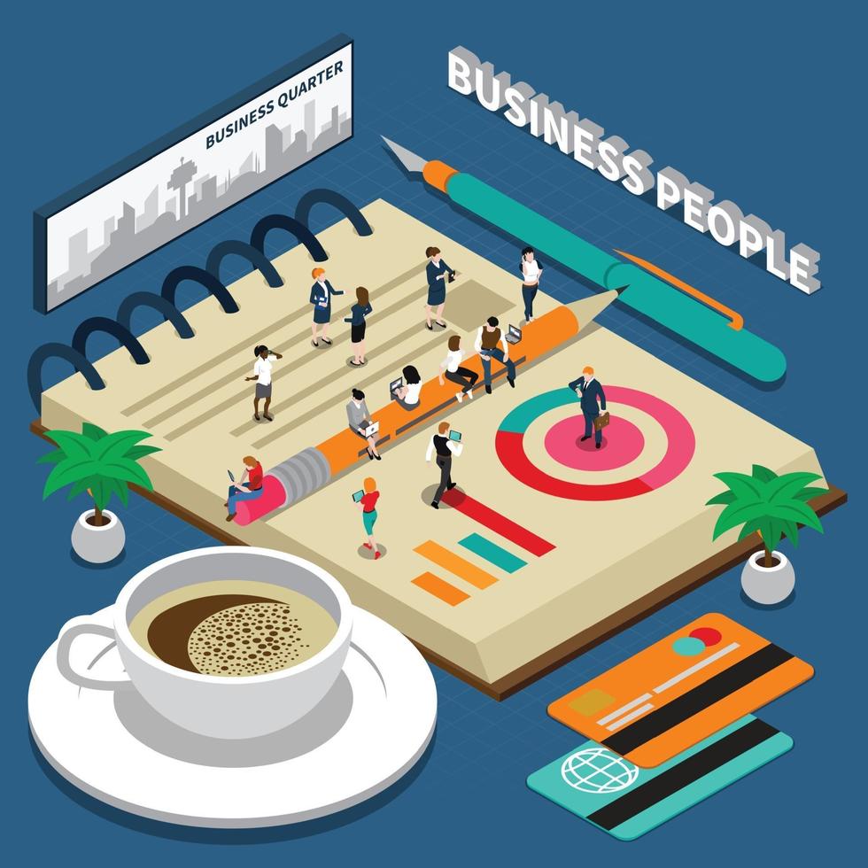 Business People Isometric Concept Vector Illustration