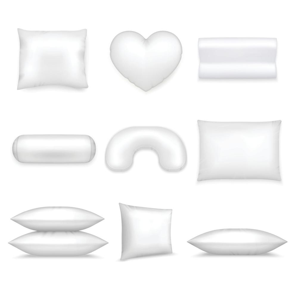 Pillows Realistic Icon Set Vector Illustration