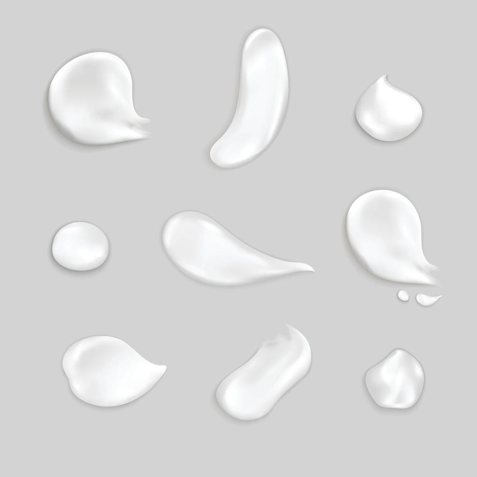 Cosmetic Cream Smears Realistic Icon Set Vector Illustration