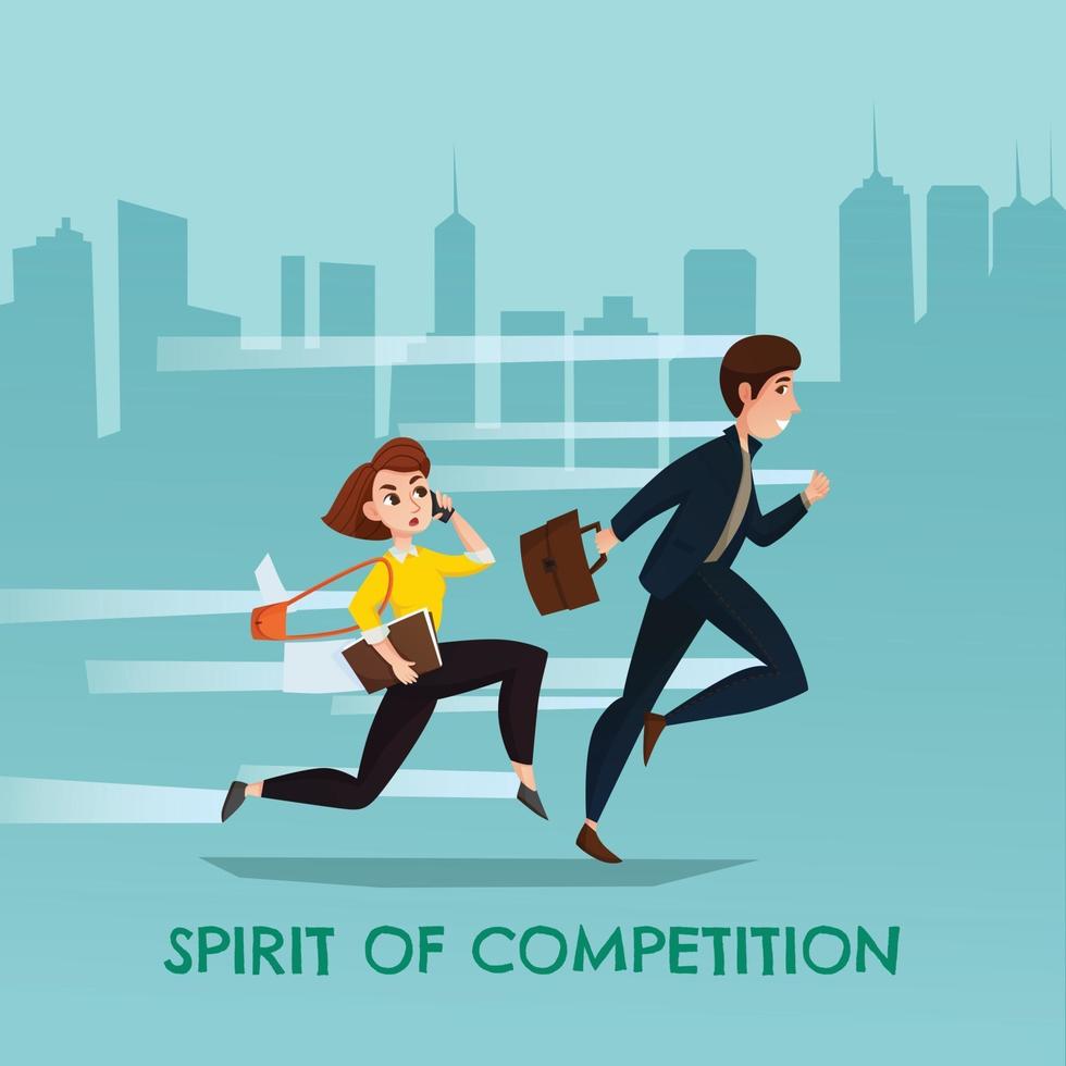 Spirit Of Competition Urban Poster Vector Illustration