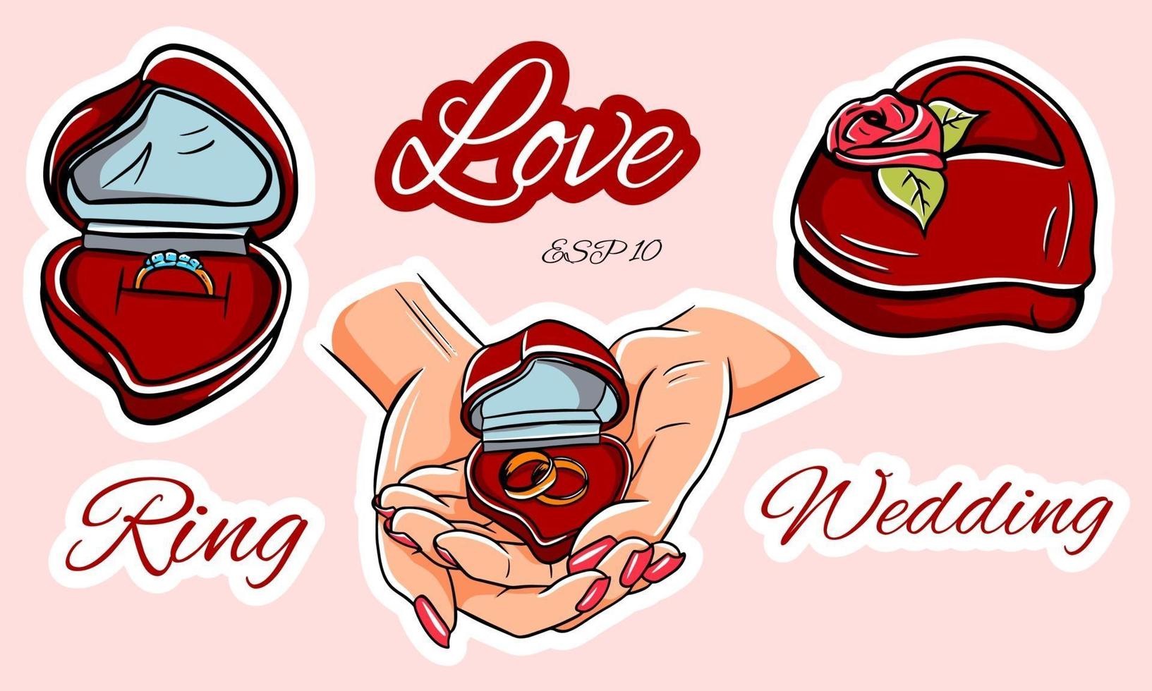 Marriage proposal set vector