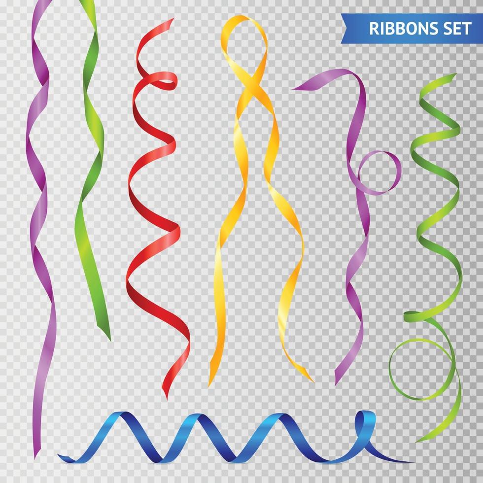 Realistic Ribbons Set Vector Illustration