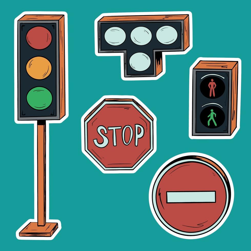 A set of traffic lights. vector