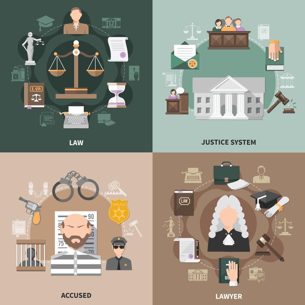 concepto de diseño de justicia pública vector