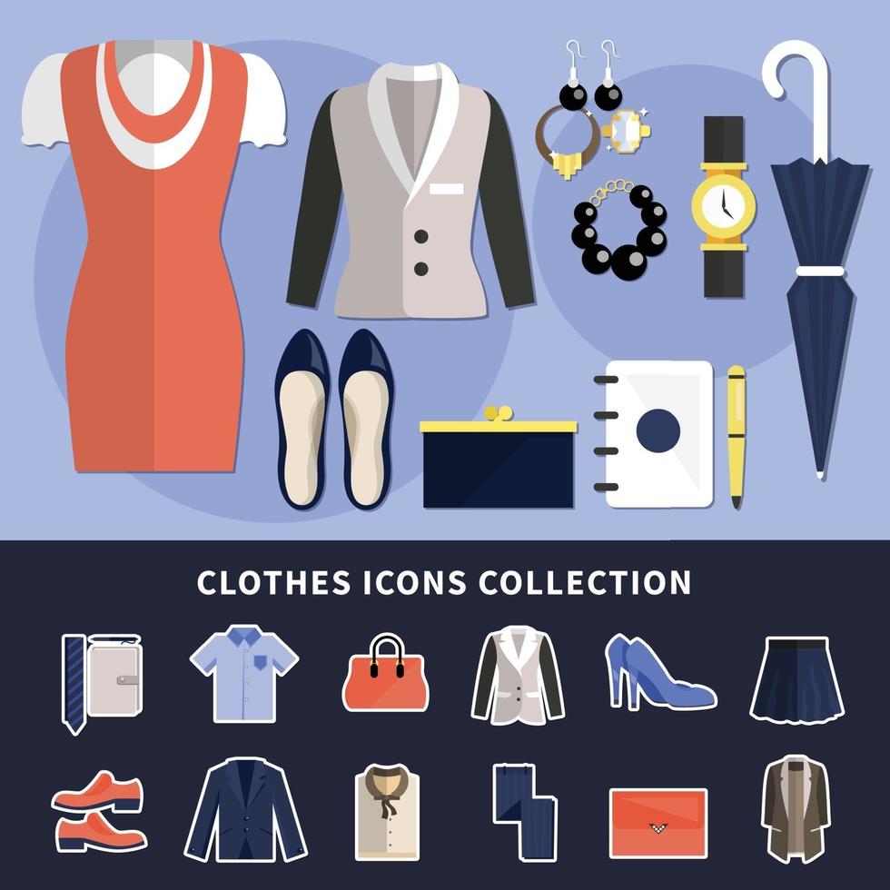 colección de iconos de ropa vector