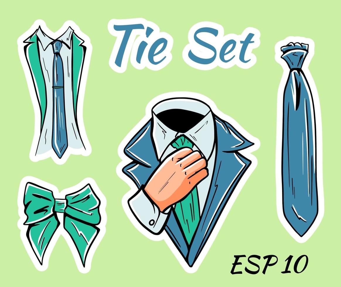 Illustration of a set of mens business ties. vector