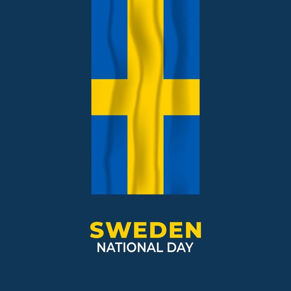 Sweden National Day. Celebrated annually on June 6 in Sweden. Happy national holiday of freedom. Swedish flag. vector