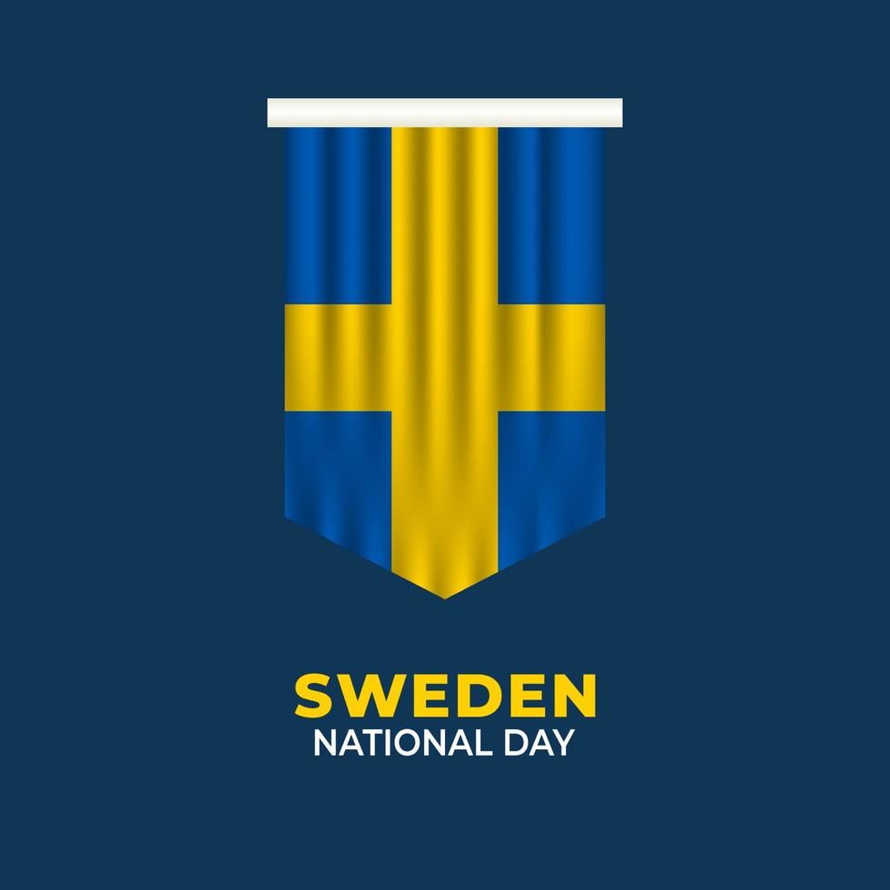 Sweden National Day. Celebrated annually on June 6 in Sweden. Happy national holiday of freedom. Sweden flag. Patriotic poster design. vector