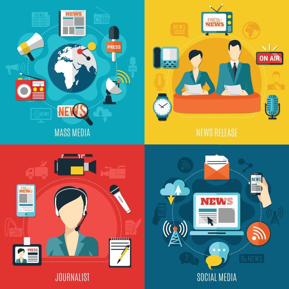 Media 2x2 Design Concept vector