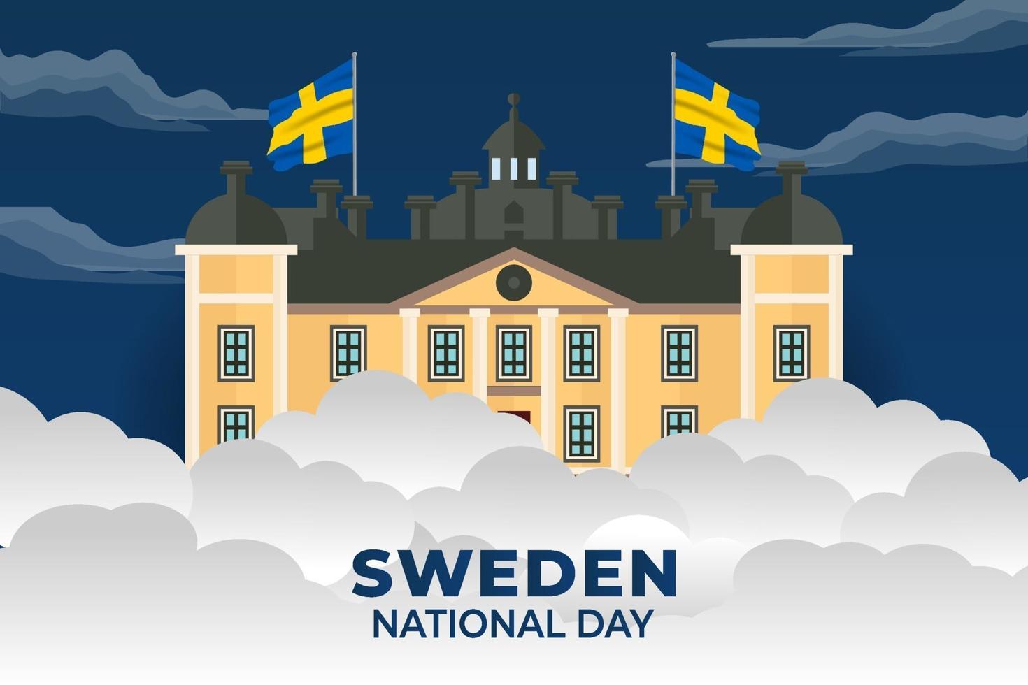 Sweden National Day. Celebrated annually on June 6 in Sweden. Happy national holiday of freedom. Sweden flag. Patriotic poster design. vector