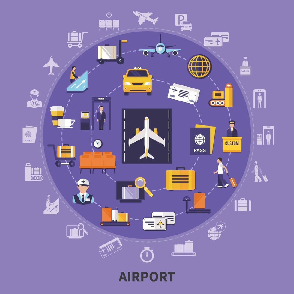 Airport Flat Concept vector