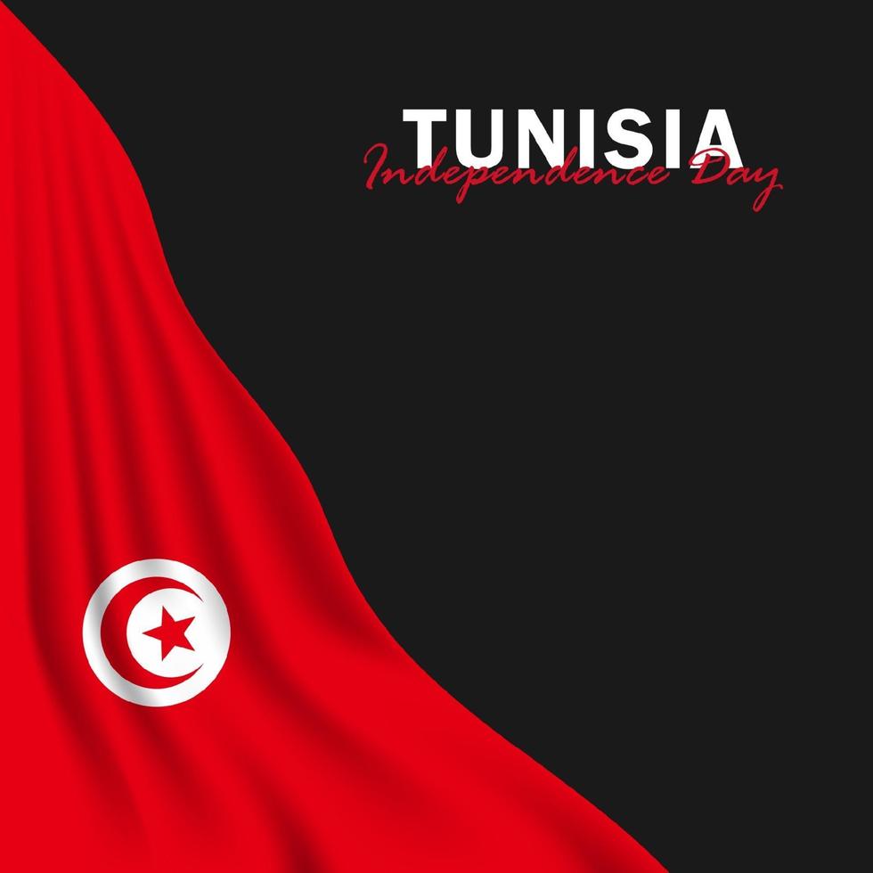 Vector of Independence Day with Tunisia Flags.