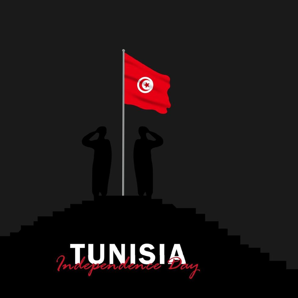 Vector of Independence Day with Tunisia Flags.