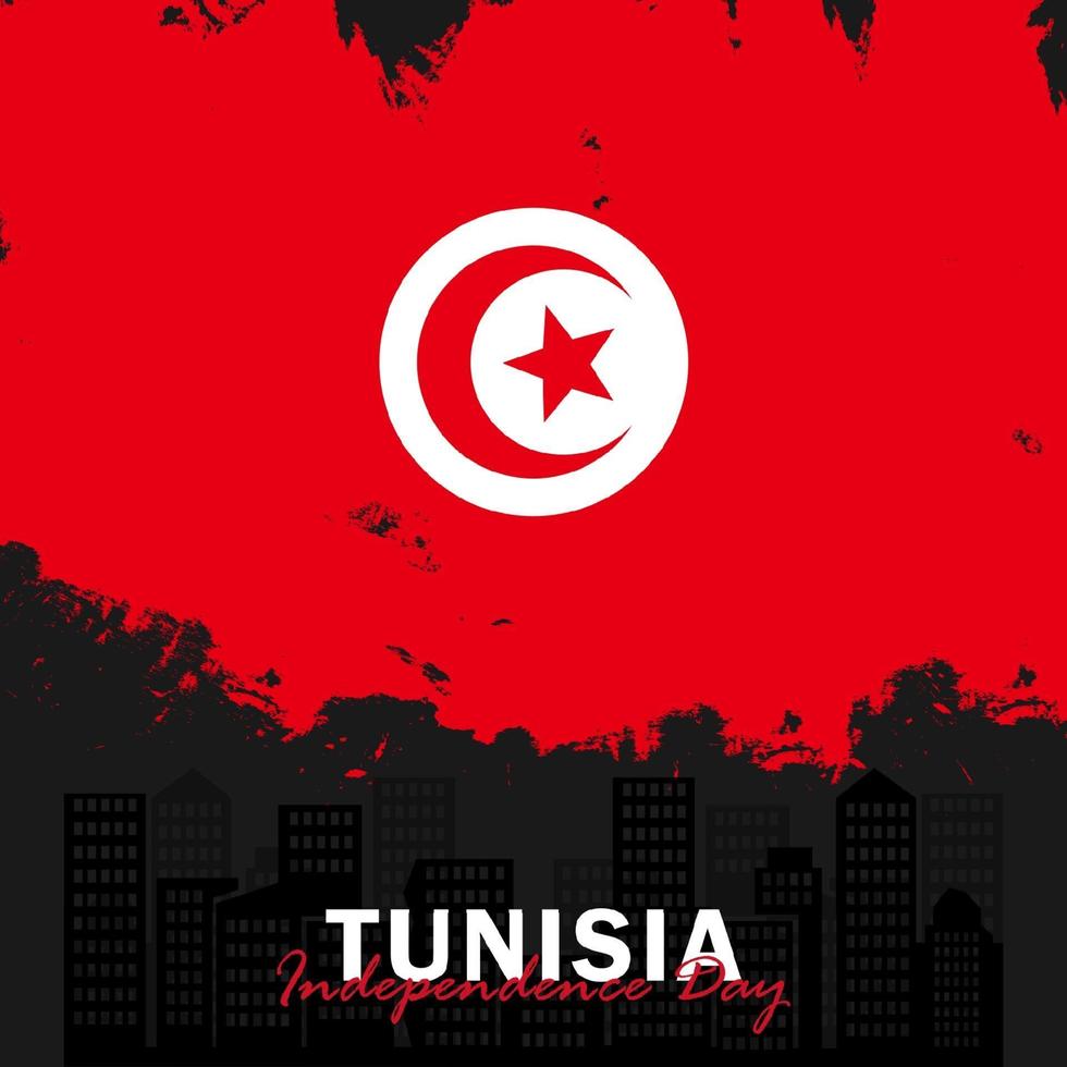 Vector of Independence Day with Tunisia Flags.